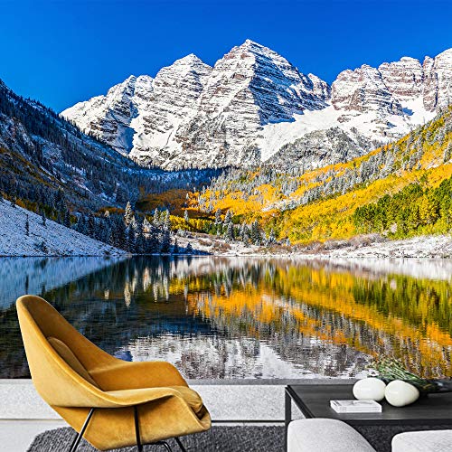 signwin Wall Mural Landscape with Mountain and River Removable Self-Adhesive Wallpaper Wall Decoration for Bedroom Living Room - 66x96 inches