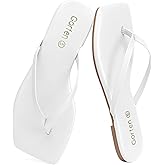 Gorfen Flip Flops for Women Comfortable Square Toe Casual Beach Sandals Summer Outdoor and Everyday Wear
