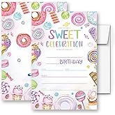 LoaHak Candyland Birthday Party Invitations Card For Kids, Sweet Candy Party, Candyland Birthday Invitation. (079)