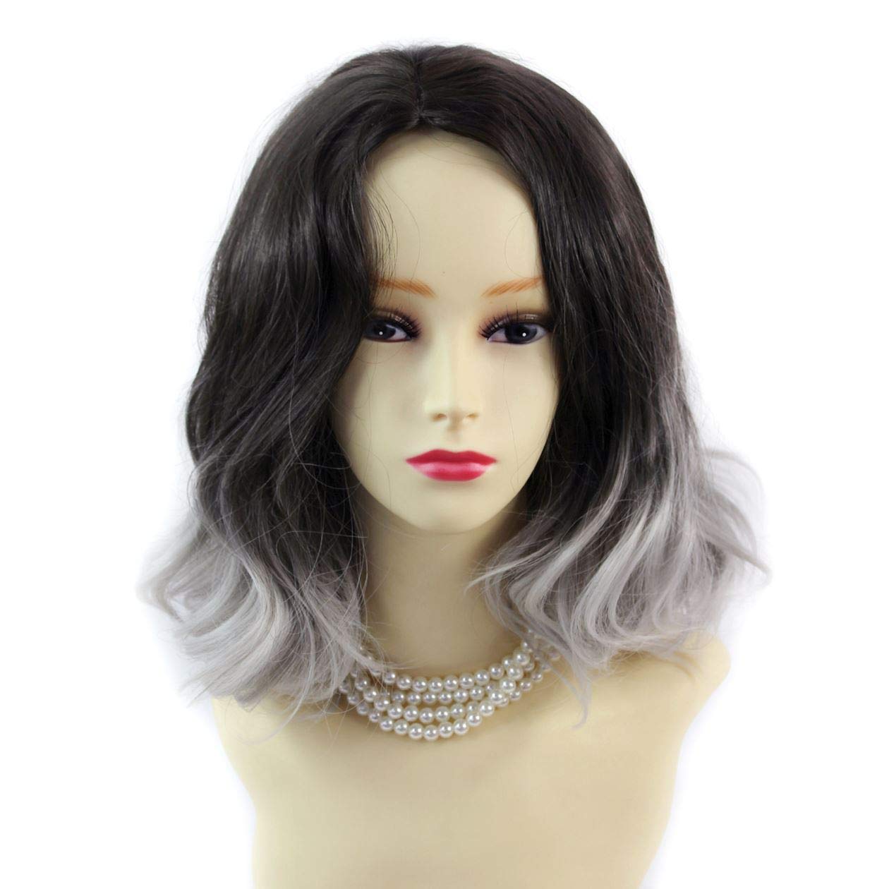 Amazon Com Wiwigs Pretty Short Wavy Bob Style Wig Grey Medium