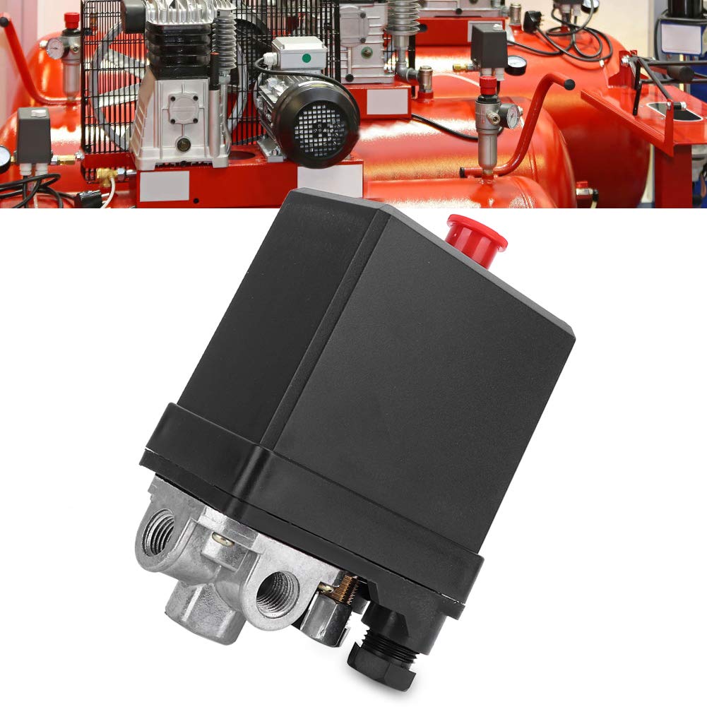 Air Compressor Regulator 380V 3Phase 4 Holes,G1/4"175PSI 3 Phase 4 Holes Type Vertical Pressure Switch Mechanical Pressure Control for Mechanical Control Valve