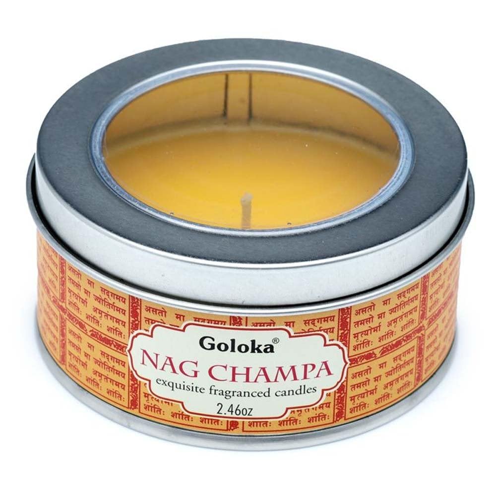 GOLOKA Nag Champa Travel Tin Candle 2.5oz