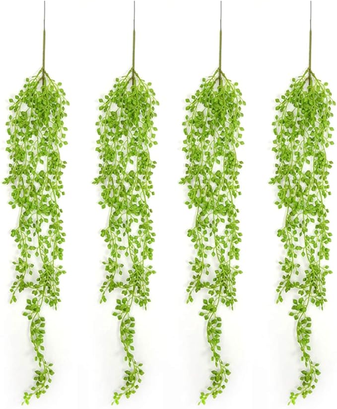 Anjetan 4PCS Artificial Vine Decorative Lifelike Plastic Hanging Vine