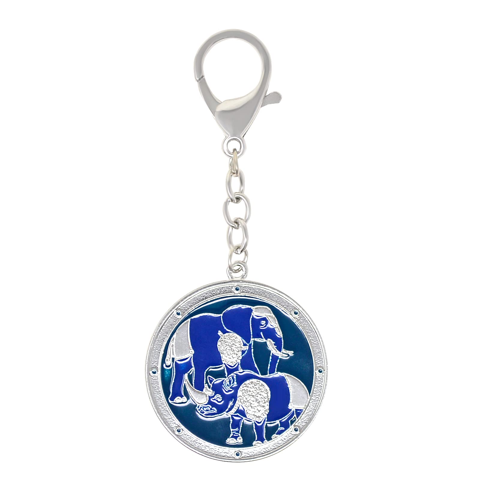 Juanxian Armoured Rhino & Elephant Keychain w4986