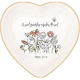 MQPPKJ Christian Bible Verse Jewelry Dish Trinket Tray Gifts- Inspirational Ceramic Ring Jewelry Tray Gifts for Women-A Sweet Friendship Refreshes the Soul-Proverbs 27:9 (White)