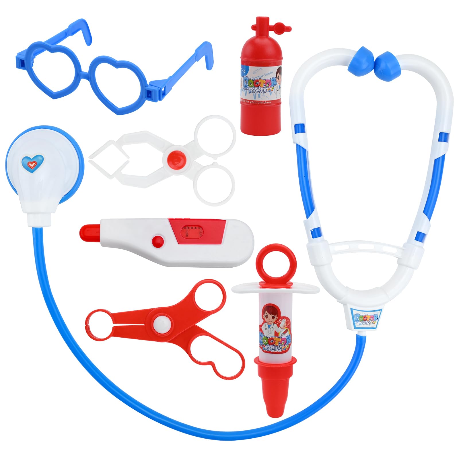 7 Pcs Kids Doctors Kit,Doctor Pretend Role Play Medical Kit Doctor Set for kids,Children Doctors Play Set Toy Doctors Set for Kids 3+ Years Boys Girls Role Play Educational Toys Gifts (Blue)