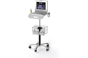 POCHAR Medical Mobile Trolley Cart with Wheels - Stainless Steel Rolling Medical Cart for Laptop Scanner Ultrasound EKG with 16"× 16.5" Large Tabletop - Mobile Trolley for Dental Offices, Hospitals, Labs