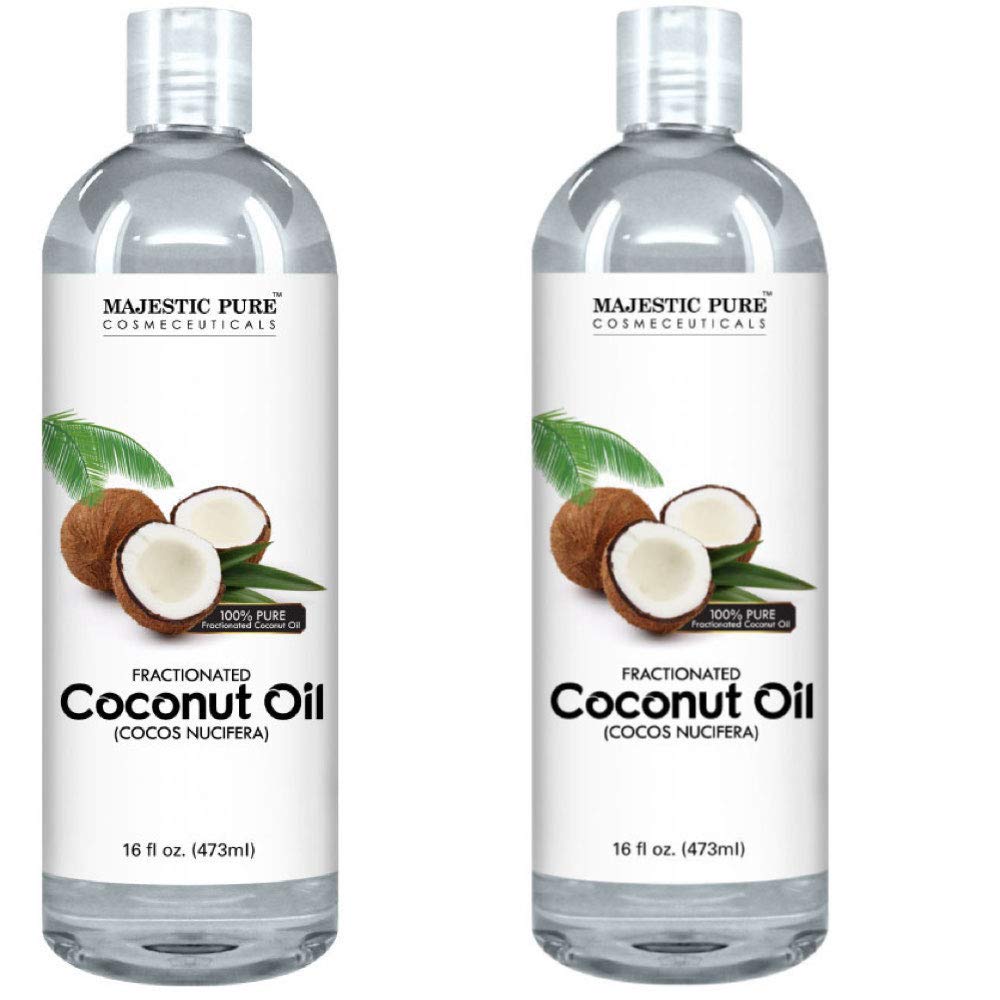 Majestic Pure Fractionated Coconut Oil, For Aromatherapy Relaxing Massage, Carrier Oil for Diluting Essential Oils, Hair & Skin Care Benefits, Moisturizer & Softener - 16 Ounces (Packaging May Vary) : Beauty