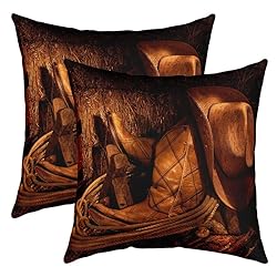 Western Decor Throw Pillow Covers 20"x20" Set of 2
