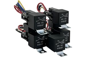 EVODAMP SHOX 12V 5 PIN Relay with Harness, JD1914 12 Volt 40/30 Amp SPDT Automotive Relay with Sockets and Wires for Car Truck Van Motorcycle Boat 5 Pack