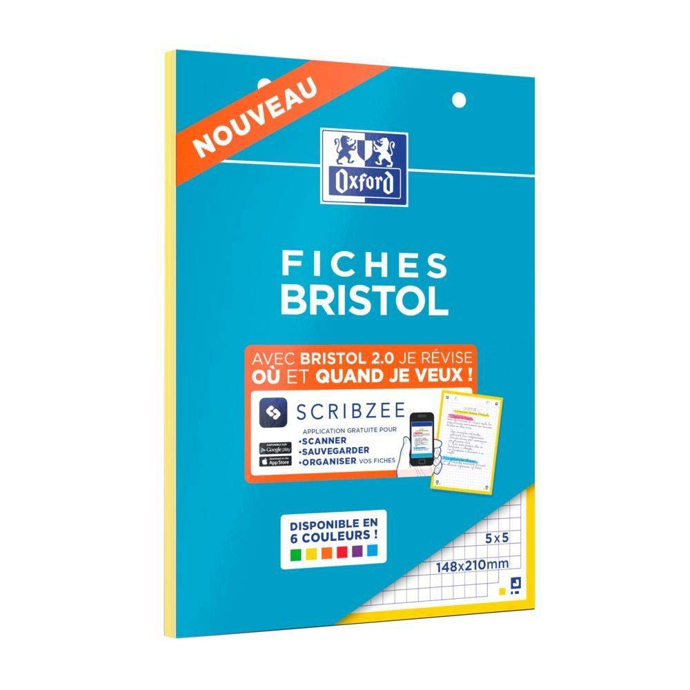 Oxford 400100550 Bristol Files, Yellow Frame, 14.8 x 21 cm