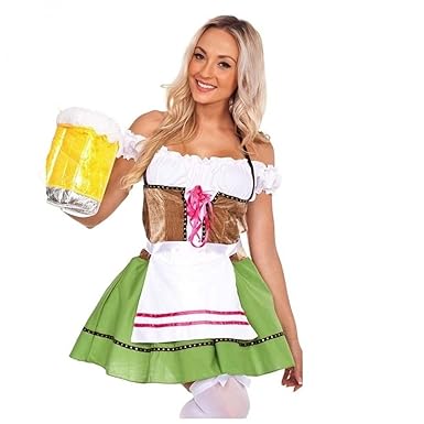 Damen - Dirndl-Kostüm, Oktoberfest-Kostüm, Größen S-2XL, Blau
