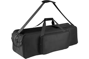 HEMMOTOP Tripod Bag, 31.5x8.3x8.3in Tripod Carrying Case Heavy Duty, Mic Stand Bag with Double Zipper Tent Pole Bag with Large External Pocket Fits Tripod/Micphone stand up to 31 Inches