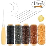 14 Pieces Leather Craft Tool Hand Sewing Needles Upholstery Carpet Leather Canvas DIY Sewing Accessories