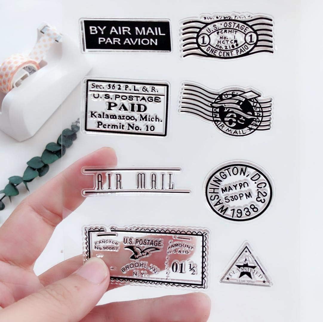 MaGuo US Postage and Stamps Clear Stamps for DIY