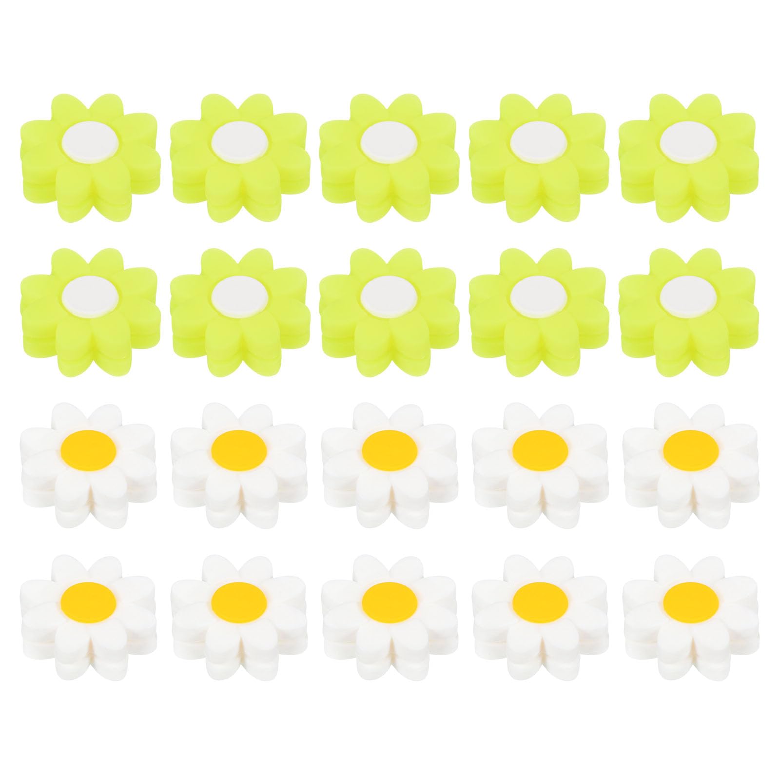 PATIKIL Tennis Racket Dampeners, 20 Pcs Soft Silicone Tennis Racquet Vibration Dampeners for Tennis Gift, White, Yellow