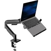 VIVO Universal Adjustable 10 to 15.6 inch Laptop Mount for Desk, Single Mechanical Arm VESA Notebook Stand with C-clamp and Grommet Options, Black, STAND-V001O-L