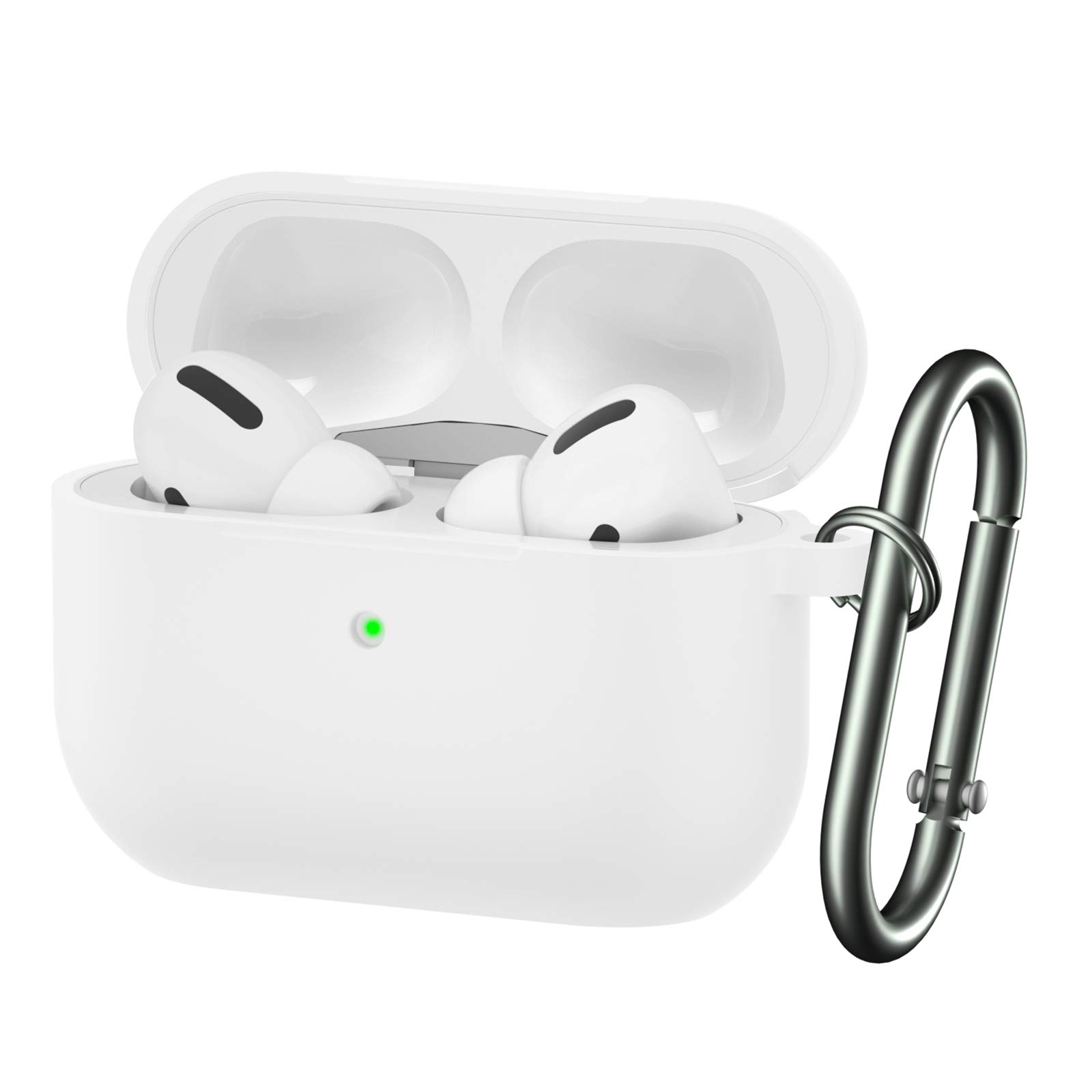 BRG for Airpods Pro Case,Soft Silicone Skin Cover Shock-Absorbing Protective Case with Keychain for Apple Airpods Pro [Front LED Visible]