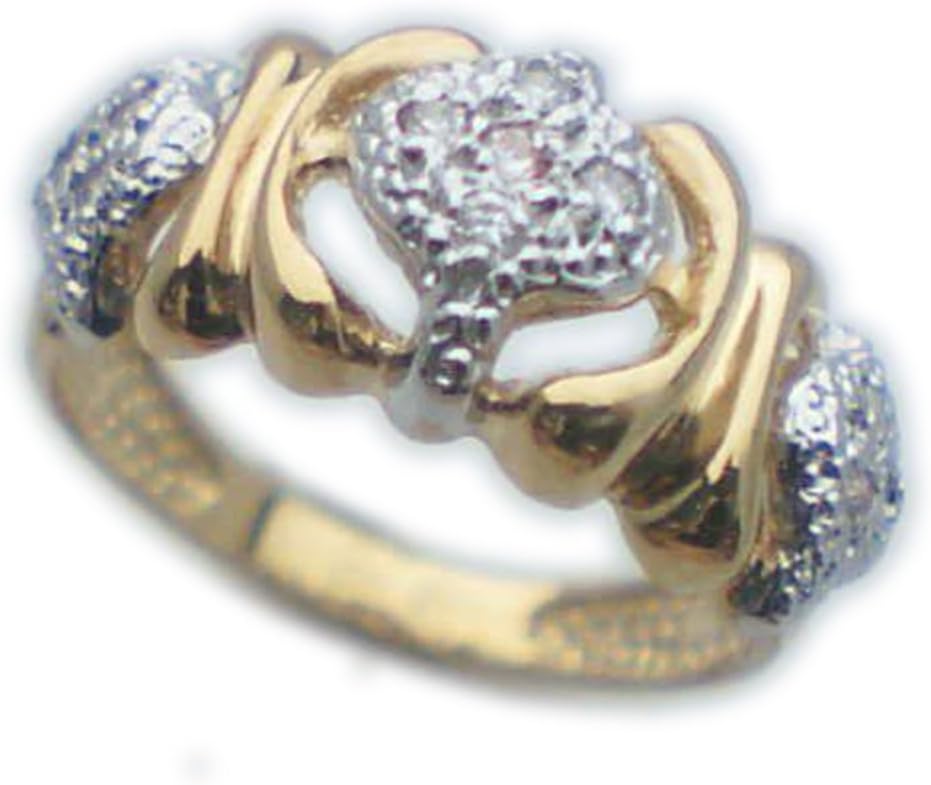 Ring silver plated three groups cuajos