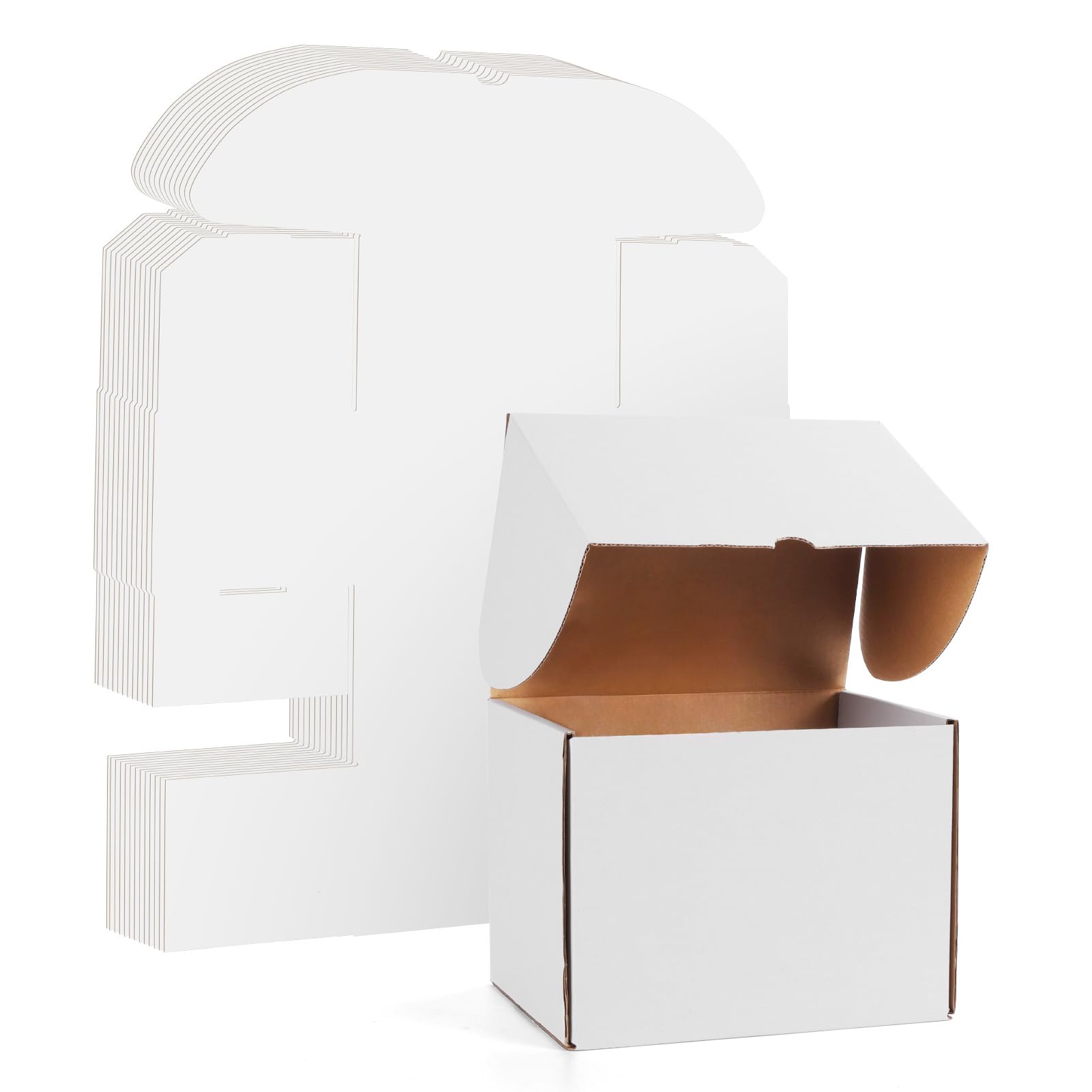 Photo 1 of WIFTREY 8x6x6 inches White Shipping Boxes set of 25, Small Corrugated Cardboard Box for Packaging Small Business, Mailing, Moving