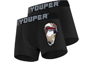 Youper Boys Compression Brief with Soft Protective Athletic Cup, Youth Underwear for Baseball, Football, Hockey, Lacrosse