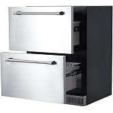 CuisinAid 24 inch Undercounter Refrigerator, 5.12 Cu.Ft Outdoor Fridge for Patio, Wine and Beverage Refrigerator, Drawer Refrigerator Under Counter Fridge Ideal for Home and Commercial, Black