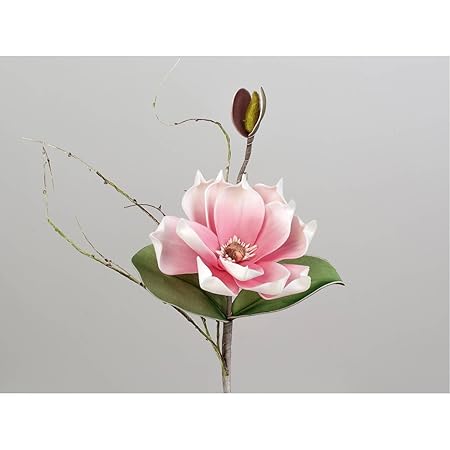 formano künstlicher Magnolienzweig mit 1 Blüte L. 45cm rosa weiß Foam Flower