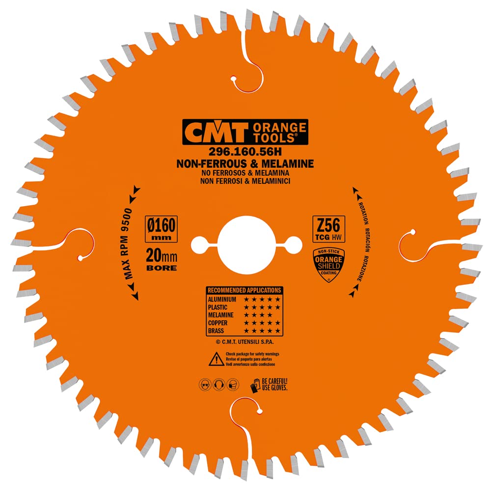 CMT 296.160.56H - Non-Metal/Laminate Saw Blade 160X2.2/1.6X20 Z56 Neg
