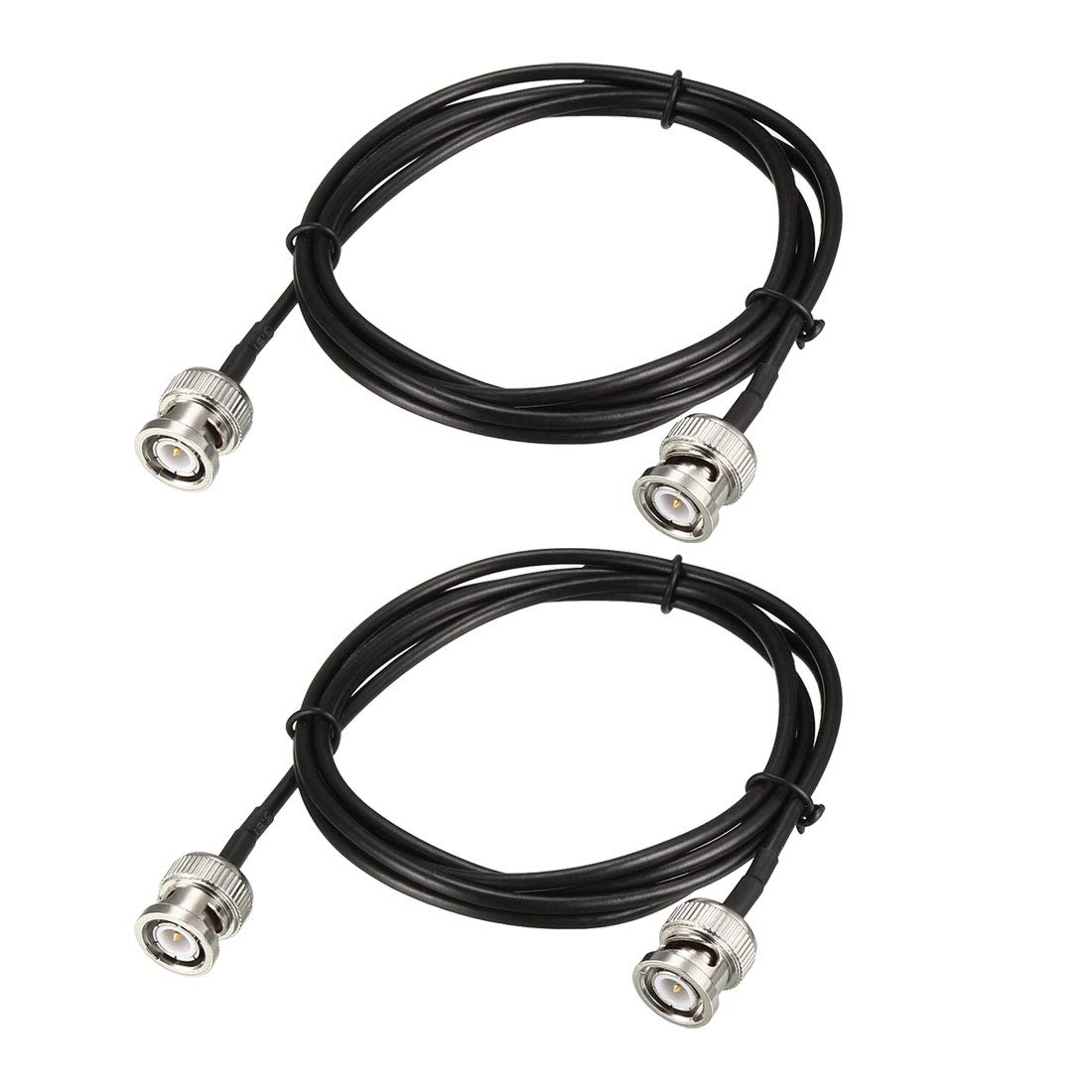 sourcing map BNC Male to Male Coaxial Jumper Cable 50 ohm 4 feet RG174 for Video Signals,CCTV,Camera 2pcs