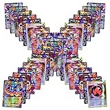 Pokemon Card 100Pcs/Pack Poke Card TCG Style Card Holo Full Art EX 59 EX Cards 20 Mega EX Cards 20 GX Cards and 1 Energy Card (80 EX Cards and 20 GX Cards)