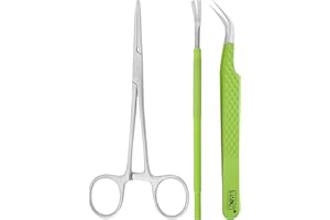 HADIZ Tick Remover Tool Tweezer & Forceps Set for Dogs Cats & Humans Stainless Steel Tick Removal Kit Safe & Effective Tick P