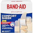 Band-Aid Brand Adhesive Bandages, Comfort Sheer, Assorted, 80 Count