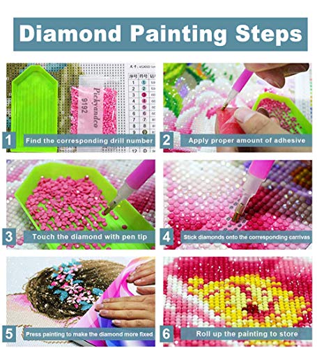 PICKYANDCO Butterfly and Love DIY 5D Diamond Painting by Number Kits Crystal Rhinestone 12x12inch, Full Drill 5D Diamond Painting Kits for Adults with Diamond Painting Tools Home Wall Art