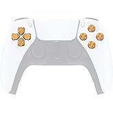 eXtremeRate Gold Metal Dpad ABXY Buttons for PS5 Controller, Custom Replacement Aluminum Action Buttons & Direction Keys - No Controller