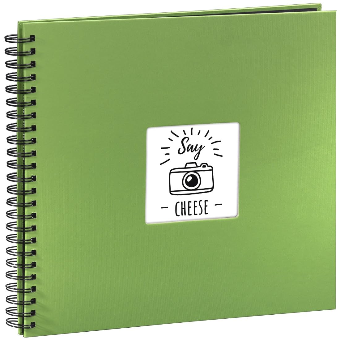Hama 94870 Fine Art Spiralbound Album Photo | 32 x 36cm 50 w/Black Pages, Apple-Green
