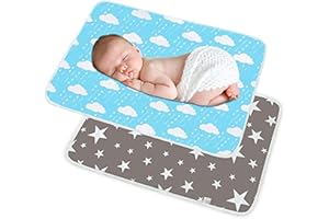 MAVEEK Waterproof Baby Diaper Changing Pad Multi Function Diaper Change Mat for Girls Boys Newborn - Leak Proof Sanitary Mats for Home and Outdoor, Travel,Premium Liners 19.6X27.5 in (Grey&Blue)