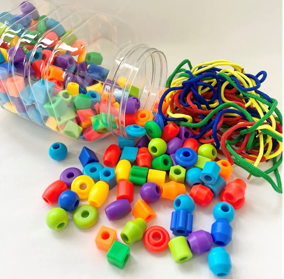 a2bsales 250 Tub Counting Sorting Beads & Laces Early Learning Fun Education School Maths