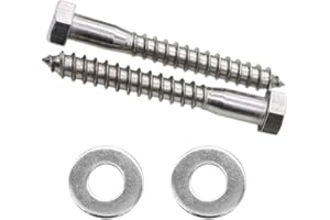 Evecad 10PCS 3/8" x 3" Hex Head Lag Screws, Stainless Steel Lag Bolts, Heavy Duty Lag Bolts, Washers Included