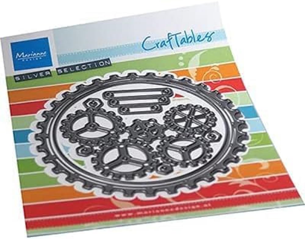 Marianne Design Craftables, Steampunk Doily, for Paper Craft Projects, Silver or White, 10 x 10 cm