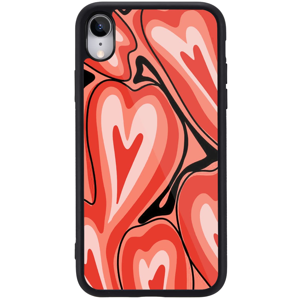 MAYCARI Aesthetic Case for iPhone X/Xs - Hard Back with Soft TPU Bumper, Heart-C Print — image 1