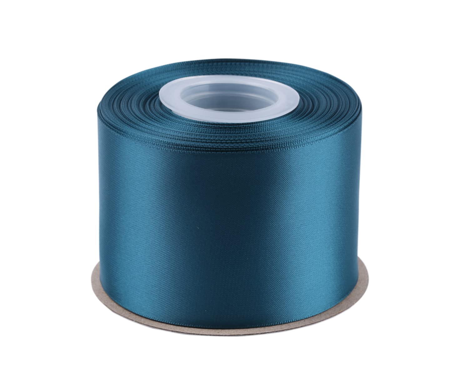 Fondersy 63mm X 22M Double Faced Satin Ribbon Teal Polyester Ribbon for Gift Wrapping Wedding Decoration Floral Arrangement Crafts