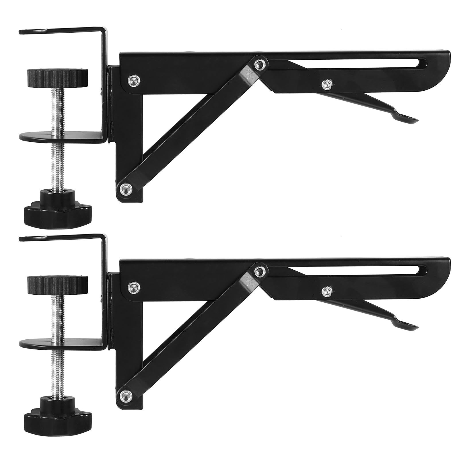 Photo 1 of 1set Desk Extender, Foldable C-Clamp Base Stand Arm Rest for Gaming Desk Extension, Wooden Plate Support Rack for Corner Keyboard Tray(Tray Not Included)