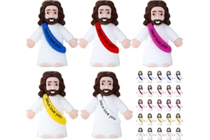 25 Pcs Little Jesus Figures, Mini Jesus Figurines in Bulk, Multicolor Tiny Miniature Jesus Figures for Hide and Seek, Religio