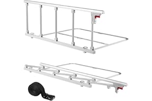VEVOR Foldable Bed Rail for Elderly, 48 in Bedside Assist Rail with Fixing Strap, Adjustable Height Pipe Bedside Cane, High-S