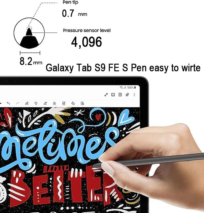 Caneta Touch S-Pen Compatível Galaxy Tab S6 Lite (Sm-P615 Sm-P620) C/Sensor Pressão + Pontas - Preto