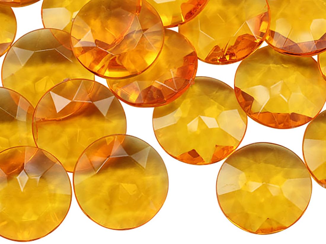 27mm Amber CH16 Round Pirate Treasure Jewels For Games and Parties - 25 Pieces
