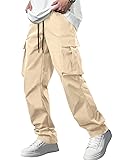 Comdecevis Men's Casual Cargo Pants Workout Joggers