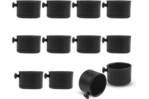 LLHQAMT Curtain Rod Ends, Curtain Rod Finials Ends Are Strong And Durable With Fixing Screws, Black Color, Suitable For Curtain Finials Ends For Roman Curtain Rods Up To 1.1 Inches/28mm Diameter (PACK-12)