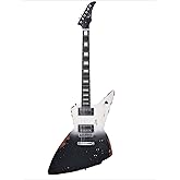 KGD Relic Electric Guitar-6-String Heavy Metal Guitar with Bone Nut, Professional Electric Guitar for Adults(Black&amp;White)