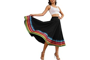Women Long Full Circle Folklorico Dance Skirts Spanish Bull Folkloric Mexican Flamenco Performance Costume Clothes
